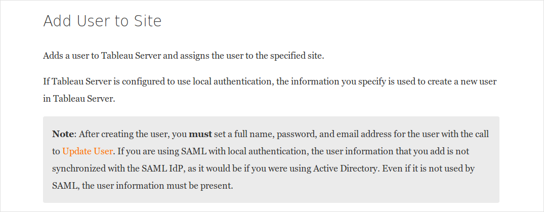 a screenshot of the Tableau REST API documentation